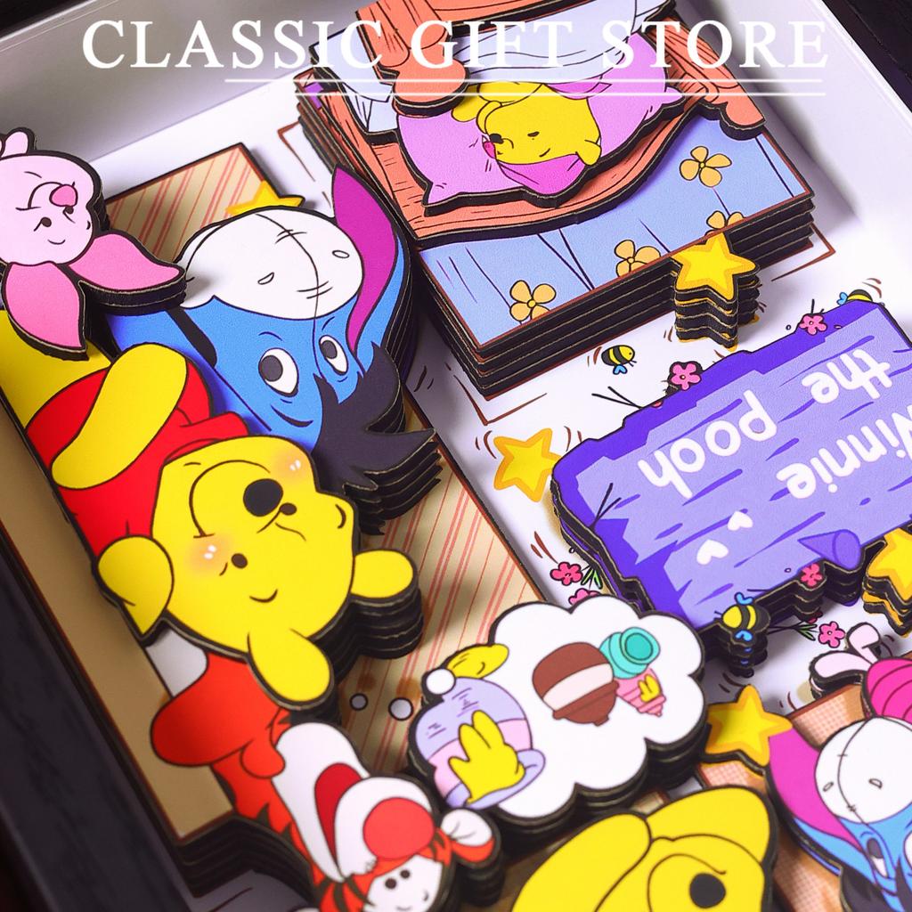 Pooh Bear Handmade Stercopic Tigger Eeyore Piglet Cute Decorative Desktop Ornament Model Collection Birthday Gifts