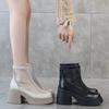 2025 New Women's Fashion Boots Mesh Hollow Breathable Zipper High-heeled Short Boots Summer Thin Section of The Short Cold Boots