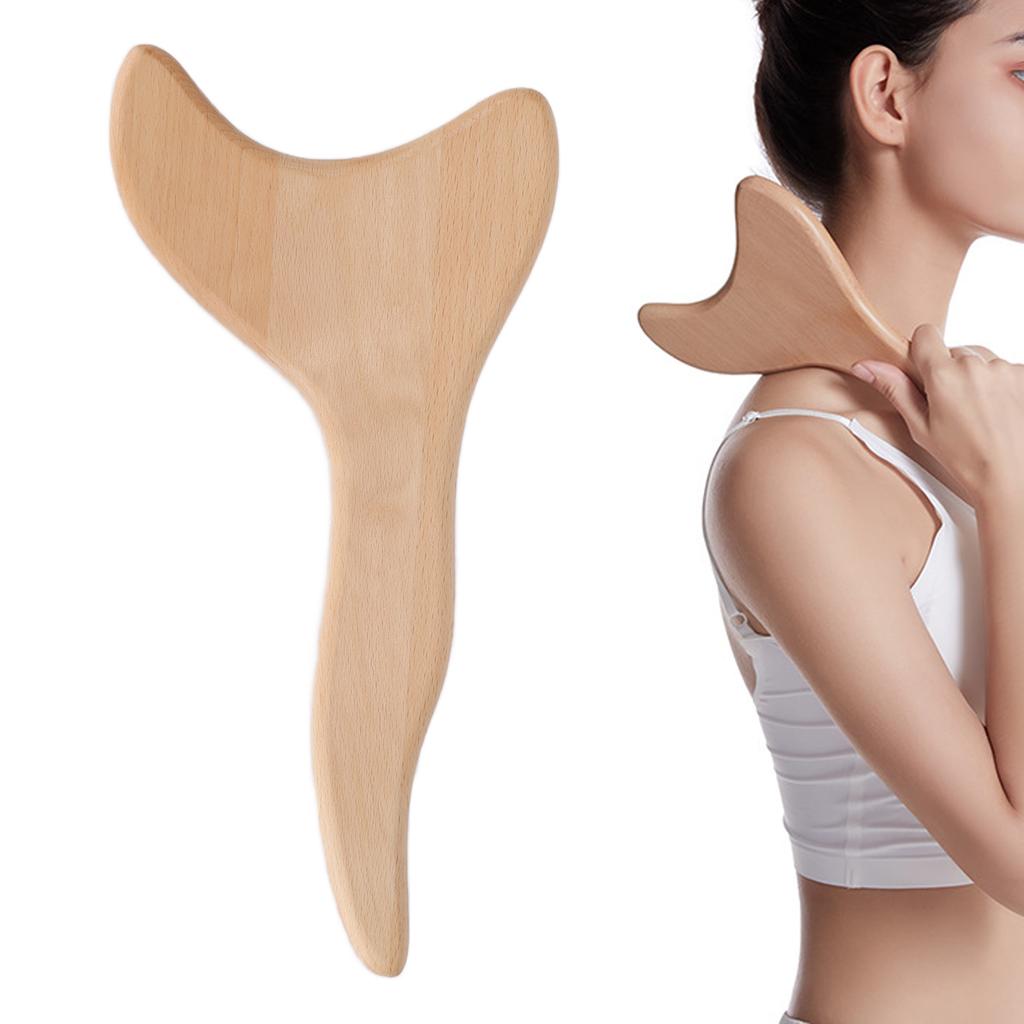 Beech Scraping Board Exquisite Wooden Guasha Massage Tool for Neck Body Meridian