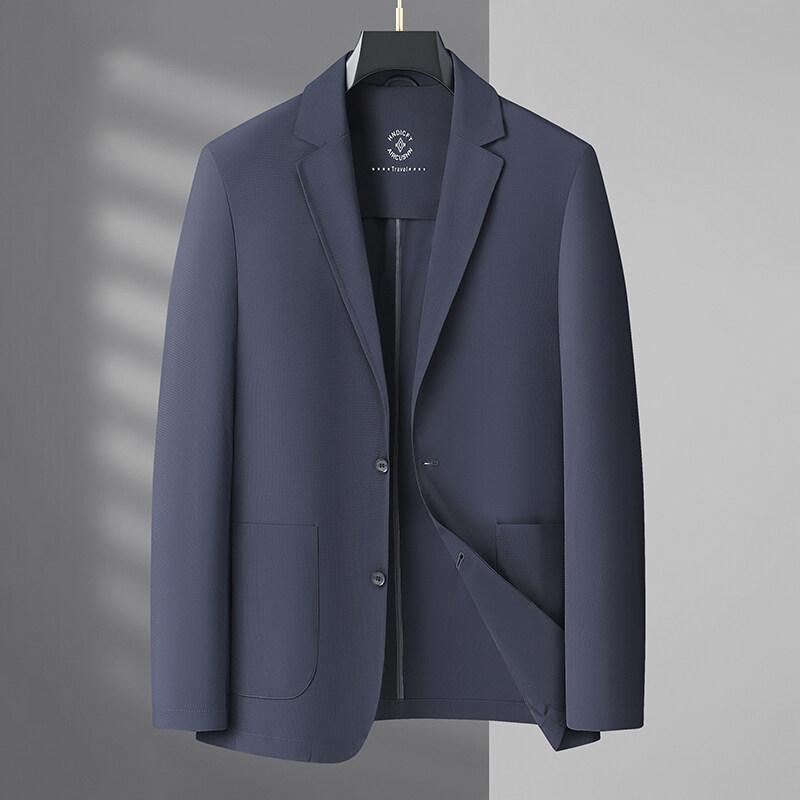 Summer Ice Silk Thin Sunscreen Suit Jackets for Men Classic Business Casual Blazers Wedding Social Dress Coat Men Clothing