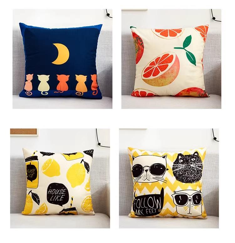 Creative Pattern Pillowcase Dormitory Decoration Office Living Room Sofa Home Pillowcase