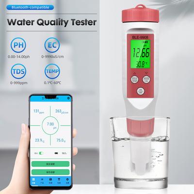 New Bluetooth 4 In1 PH/TDS/EC/TEMP Meter Digital Water Quality Tester Smart Online Monitor APP Control for Aquariums Pool