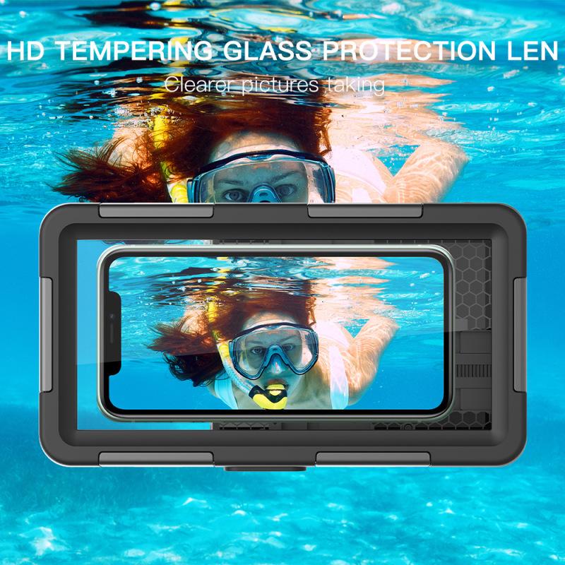 Red Pepper Black Tech 15m Waterproof Diving Case for Apple, Samsung, Huawei, and Xiaomi Phones