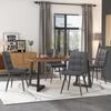 117X68cm dining table, (1-pc), frame made of metal, wood grain kitchen table with metal legs for dining room living room, black/walnut color