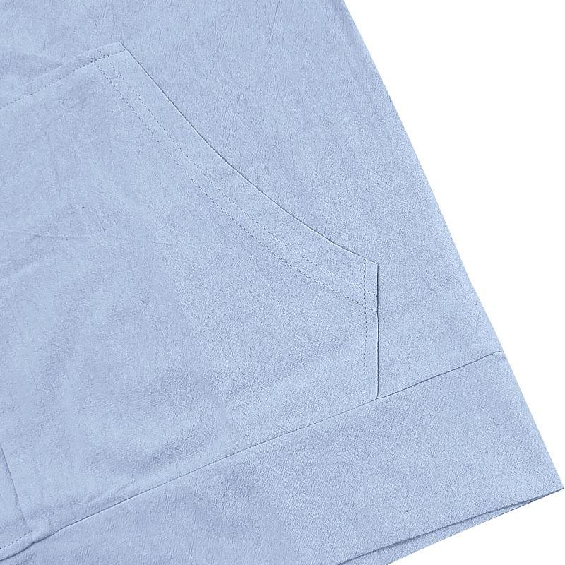 Spring and Summer New Men's Hooded Long-sleeved Shirts with Patch Pockets Casual Outer Tops