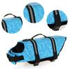 Dog Life Jacket Blue Bone Pattern Reflective Pet Dog Lifesaver Flotation Vest for Boating Swimming M Size