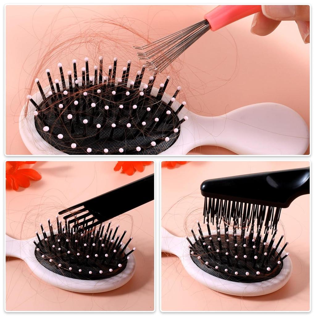 Hair Brush Cleaner and Remover Tool, 2 Pieces Hairbrush Cleaner Tool for Cleaning Combs, Cleaning Brush for Effective Hairbrush Clean, Beauty and