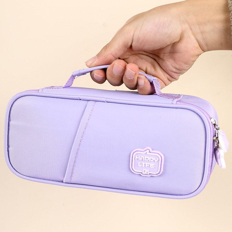 Durable Kawaii Stationery Large Capacity Canvas Pencil Case Good Selling School Supplies Customizable Size KOUZIO Brand Various фиолетовый
