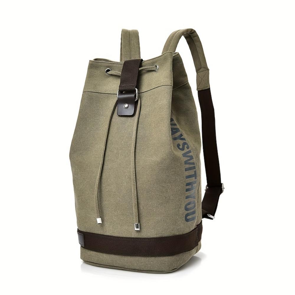 Fashion Canvas Sports Backpack Barrel Bag Travel Computer Backpack Men's Bag Leisure Travel School Bag Unisex