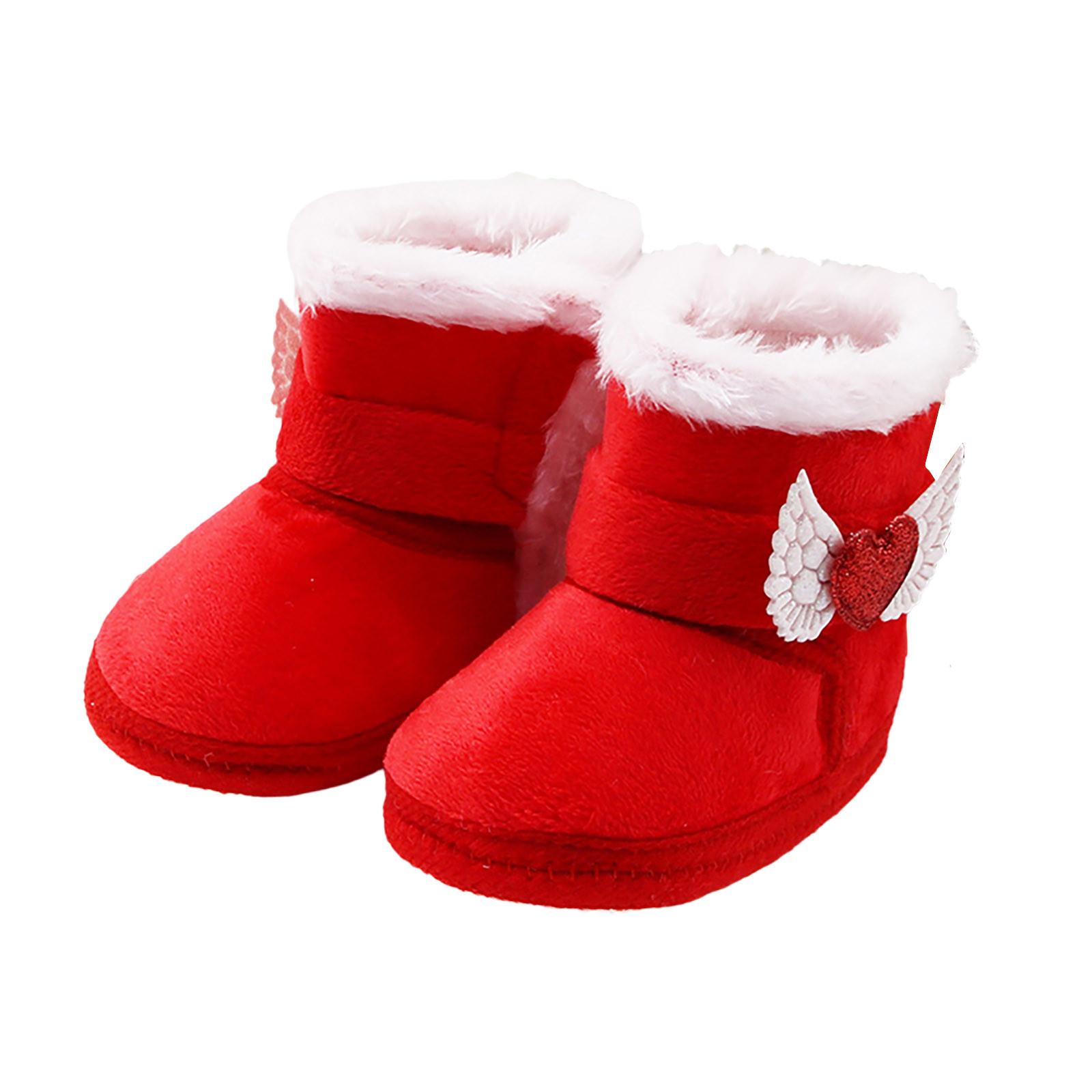 Рождественские детские сапоги со снежным принтом для новорожденных на мягкой подошве — фото 3