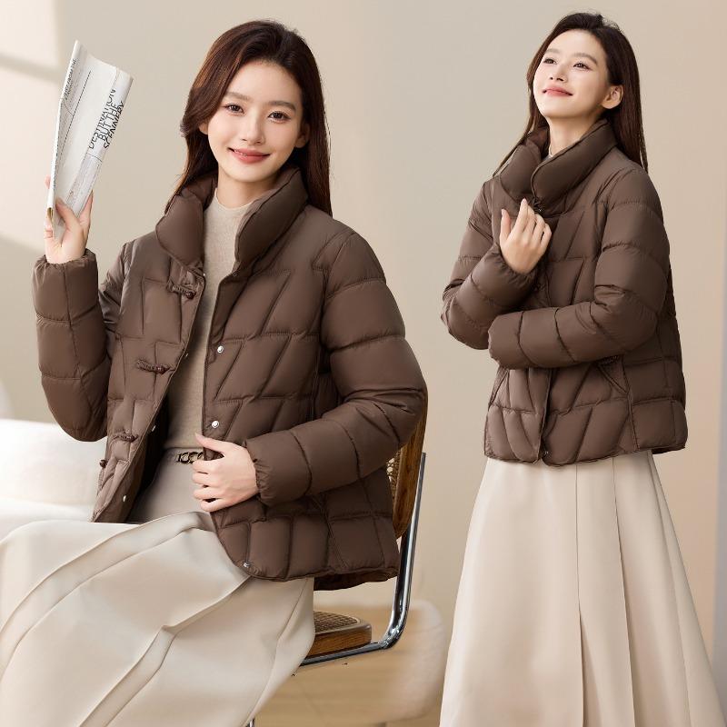 New multi-color stand-up collar short down cotton clothes women's fashion warm temperament design sense thick coat