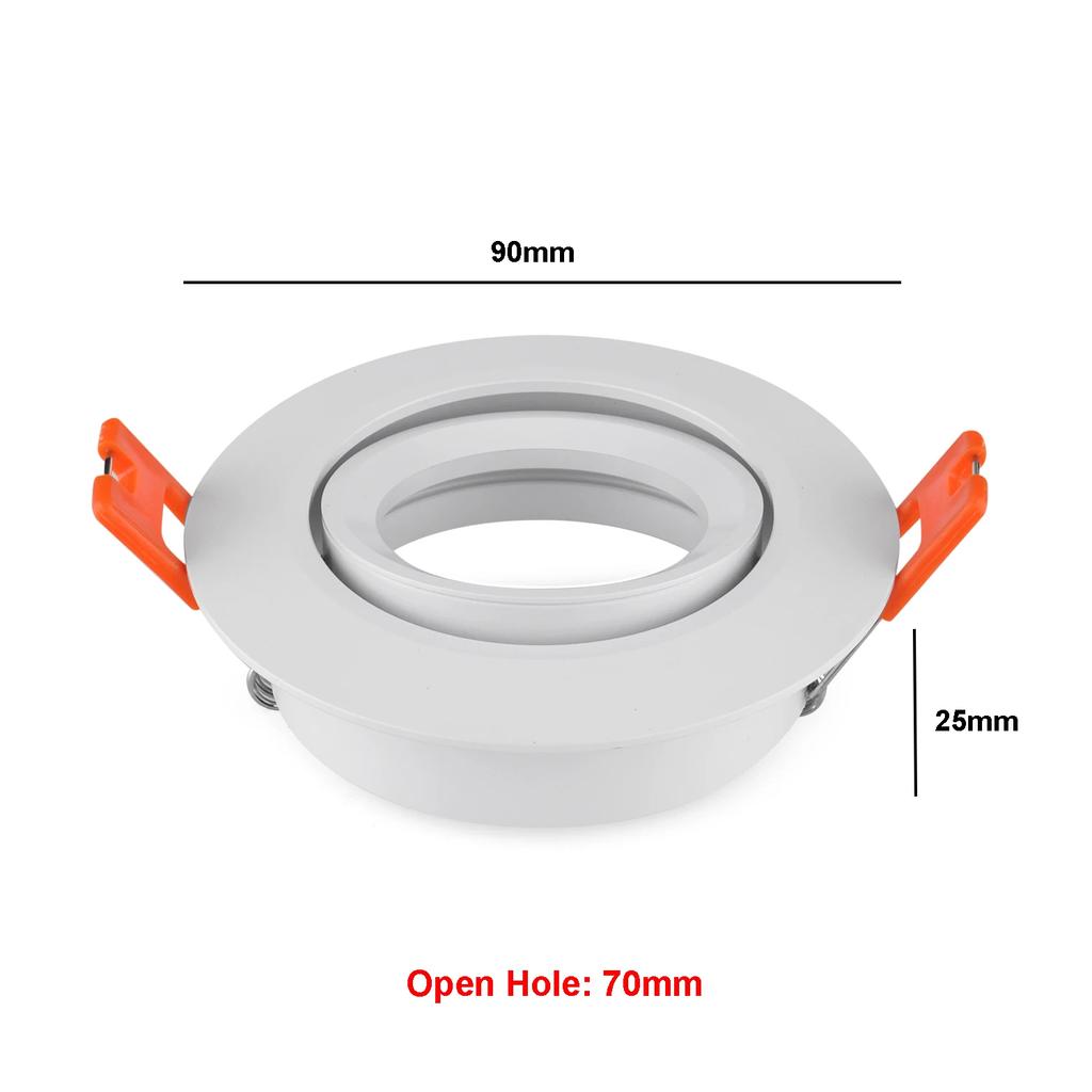 10PCS Cut-out 70mm Cheaper Aluminum Adjustable Recesseed Led Spot Light 6W GU10 Ceiling Downlight Fitting Frame High-Quality