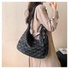IELGY Cloud Bag Plaid Pleated One-Shoulder Cotton-Padded Bag Large-Capacity Casual Korean Version Diagon