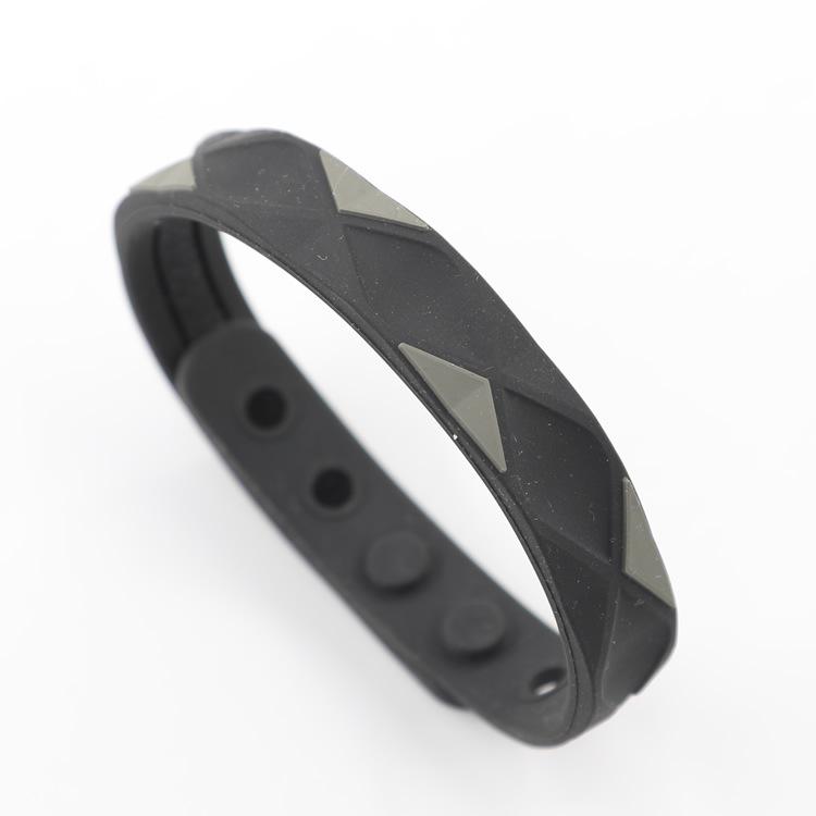 Adjustable 3D Silicone Anti-static Bracelet with Negative Ions - Waterproof & Minimalist Design