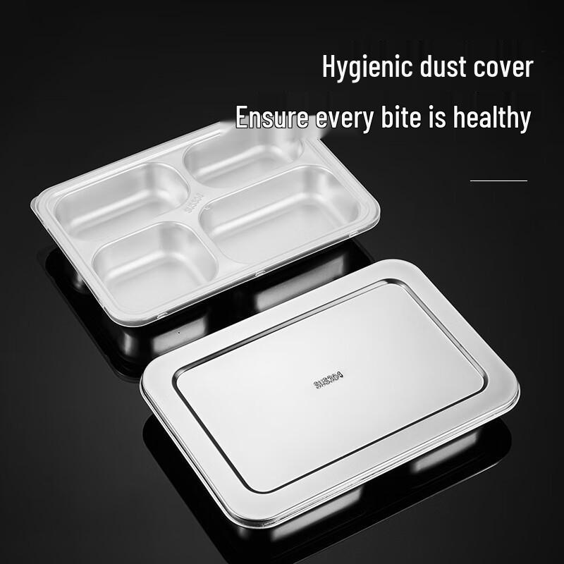 HUIHUADU 201 Stainless Steel Divided Student Lunch Tray