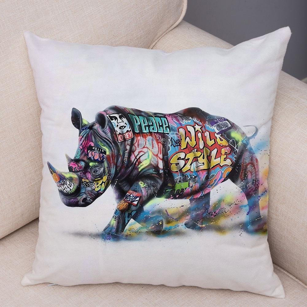 Home Decor Abstract Street Art Animal Cushion Cover Decor Graffiti Gamepad Pillowcase Sofa Home Pillowcase