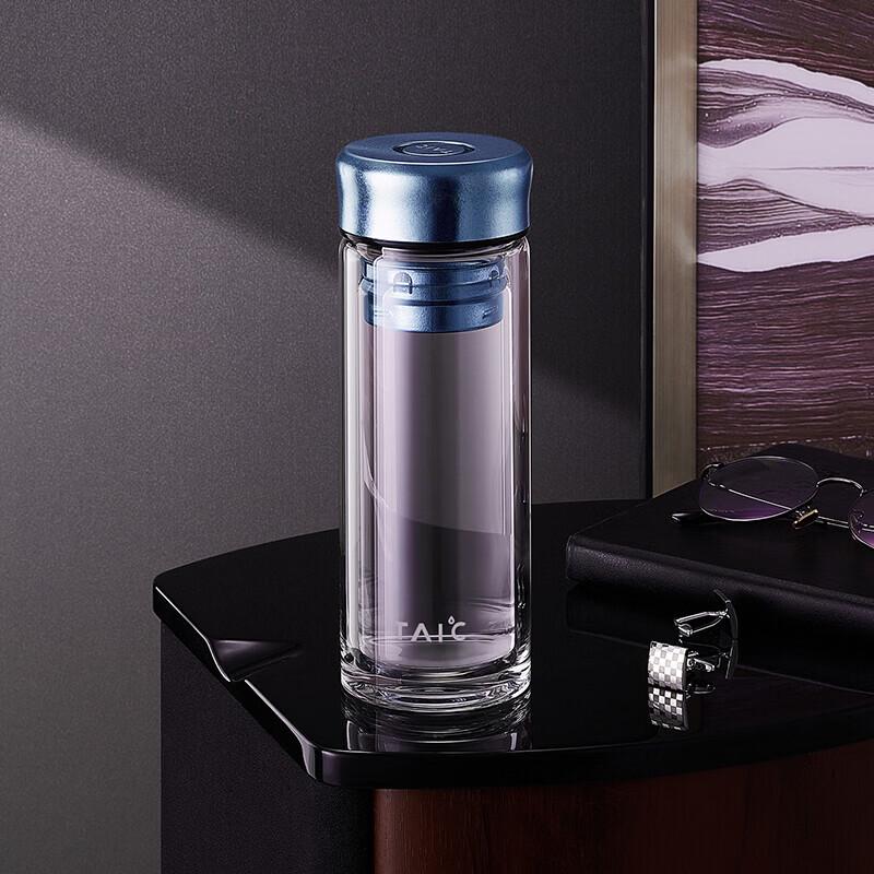 TAIC Double-Layer Glass Tea Cup with Titanium Infuser