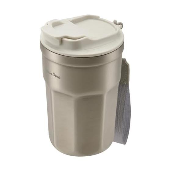 CAPTAIN STAG Outdoor Cup Mug Tumbler CS Vacuum Double Flap Lid Tumbler 350ml Thermal Insulation with Lid and Strap