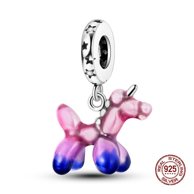 Original Charms Kupfer Ballon Pudel Charms Perlen Passend für 3 mm Original Armband für Damen DIY Modeschmuck Geschenke