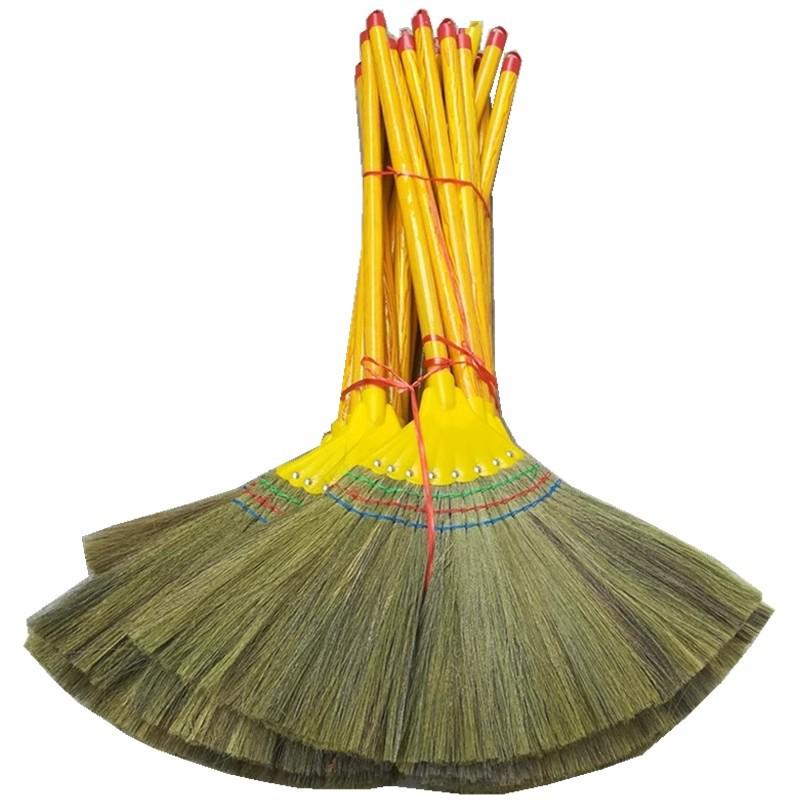 Old-Fashioned Thickened Straw Broom with Dustpan for Outdoor Courtyard