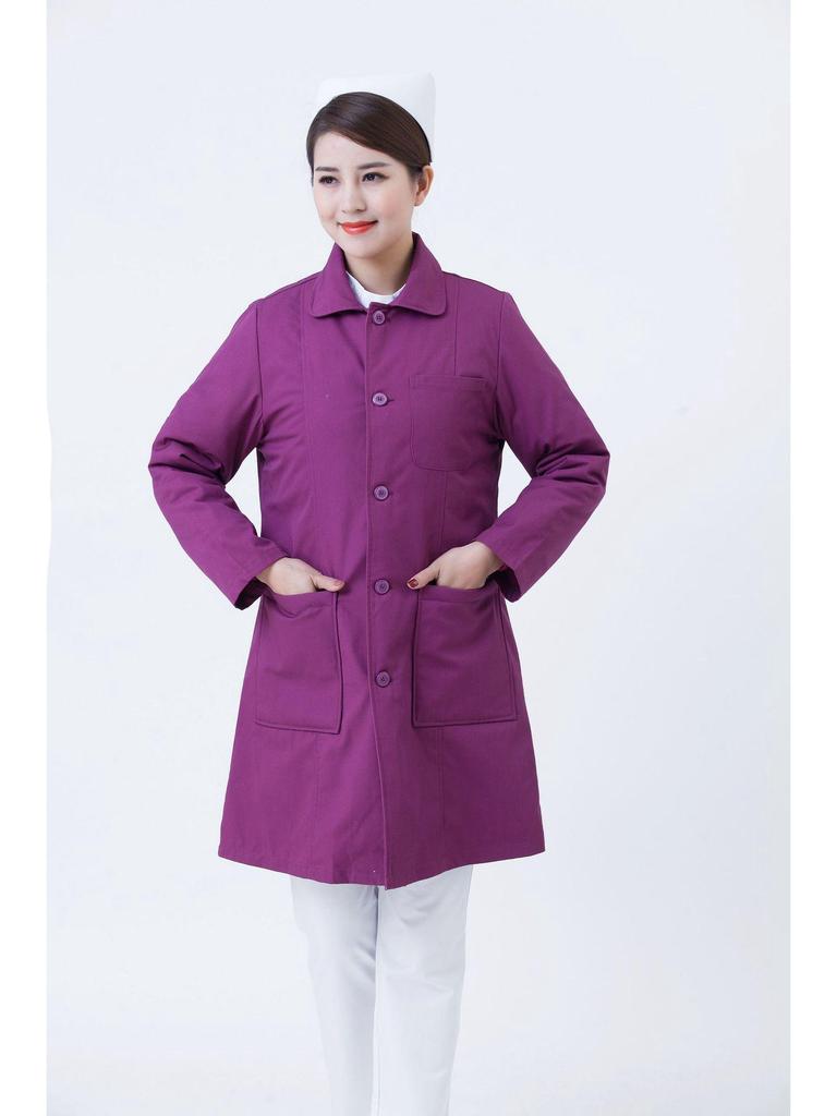 Women's Long Cotton-Padded Emergency Vest for Medical Staff