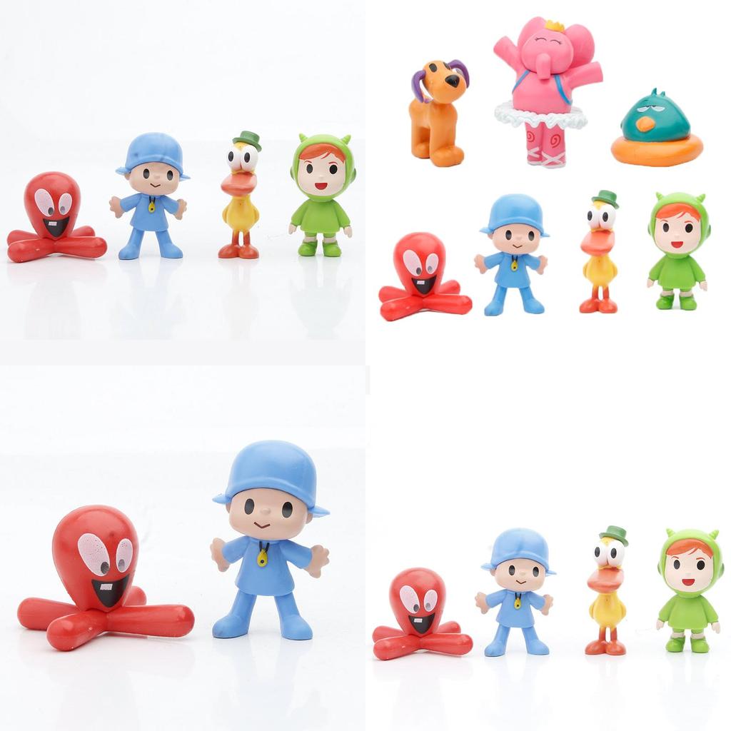 Set Premium di Miniature di Pocoyo 7pz Figure Zinkia Per Bambini Giocattolo e Collezionabili