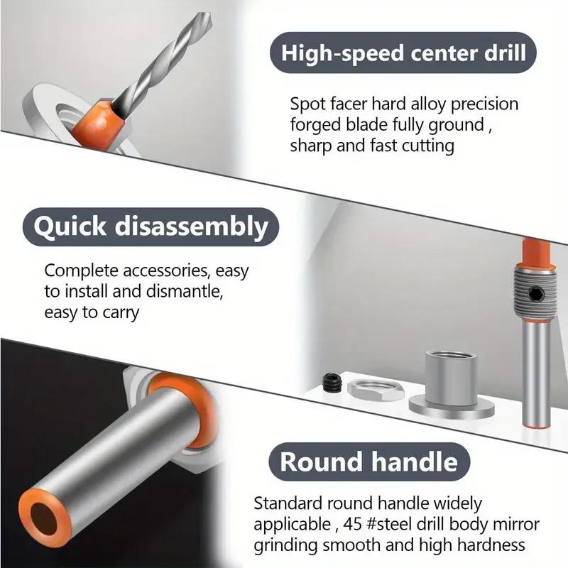 Adjustable Countersink Drill Bit Set with 8mm Shank - 2.8-4mm Sizes for Screw Heads (Durable, Quick-Release)