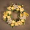 40cm Spring Door Wreath Simulated Peony Camellia Flower Wreath Artificial LED Light Colorful Festive Decoration For Home Holiday