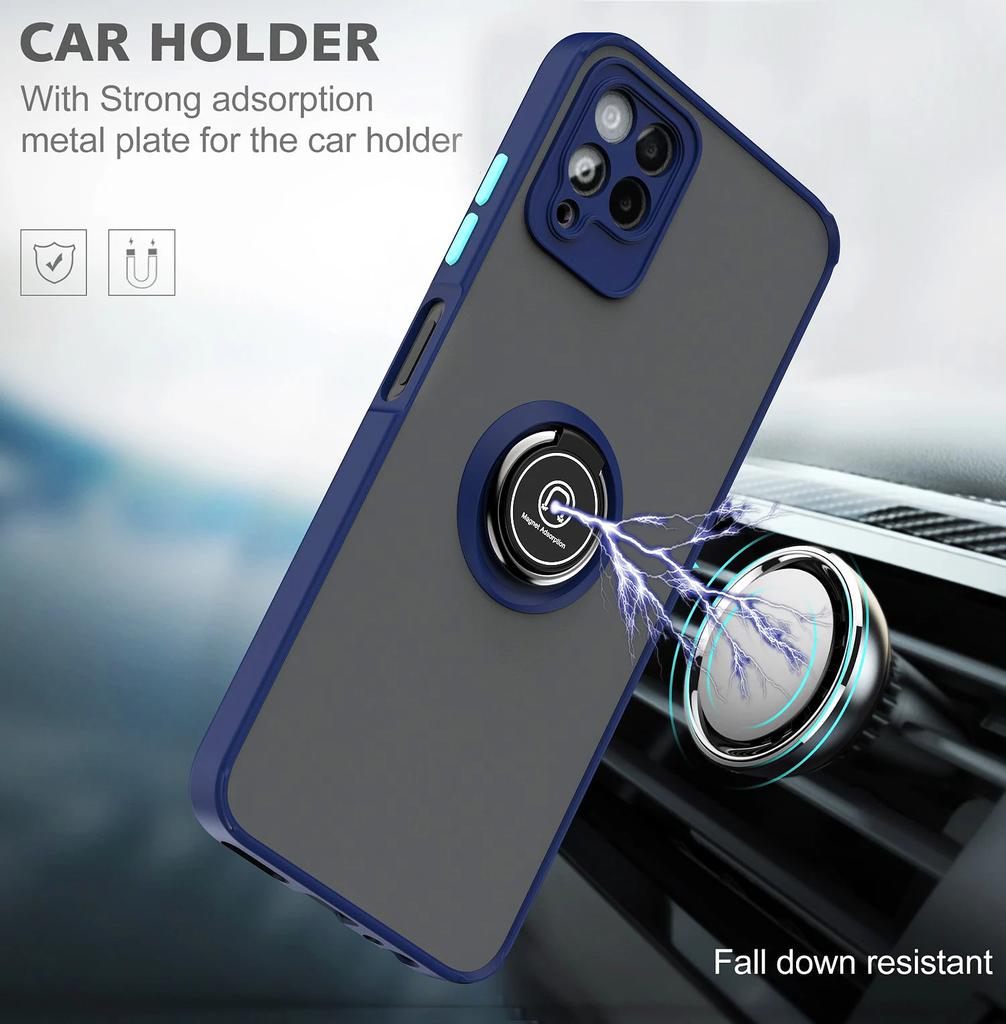 Armor Matte Case For T-Mobile Revvl 6X 6 Pro T Phone 5G Cover Ring Magnetic Holder Stand Shockproof Coque Fundas