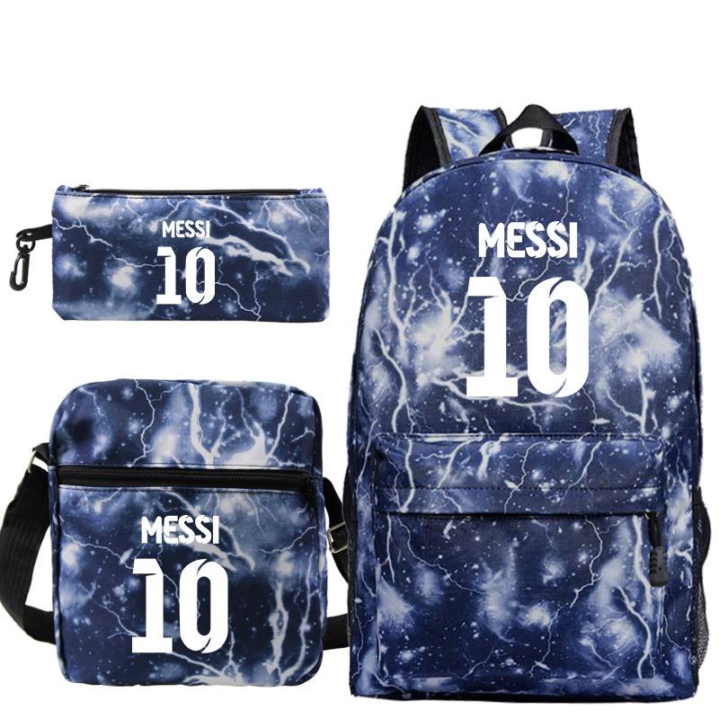 Lionel Messi · Perifere Rugzak Student Schooltas Schoudertas Etui Drie Delige Set three-piece set
