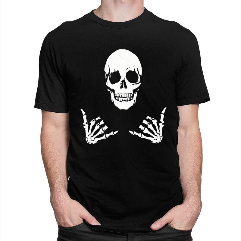 Custom Funny Skeleton Skull T Shirt for Men Pure Cotton Tshirt Leisure Tees Tshirt Slim Fit