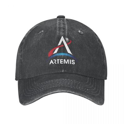 Frühling Herbst Für Unisex Damen Artemis Programm Logo Weltraum Baseballkappe Vintage Hut Outdoor Reise Denim Kappe Hüte