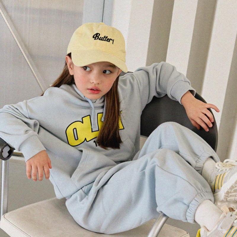  Olivan  Kangaroo Pocket Hooded Top And Bottom  Light Blue 