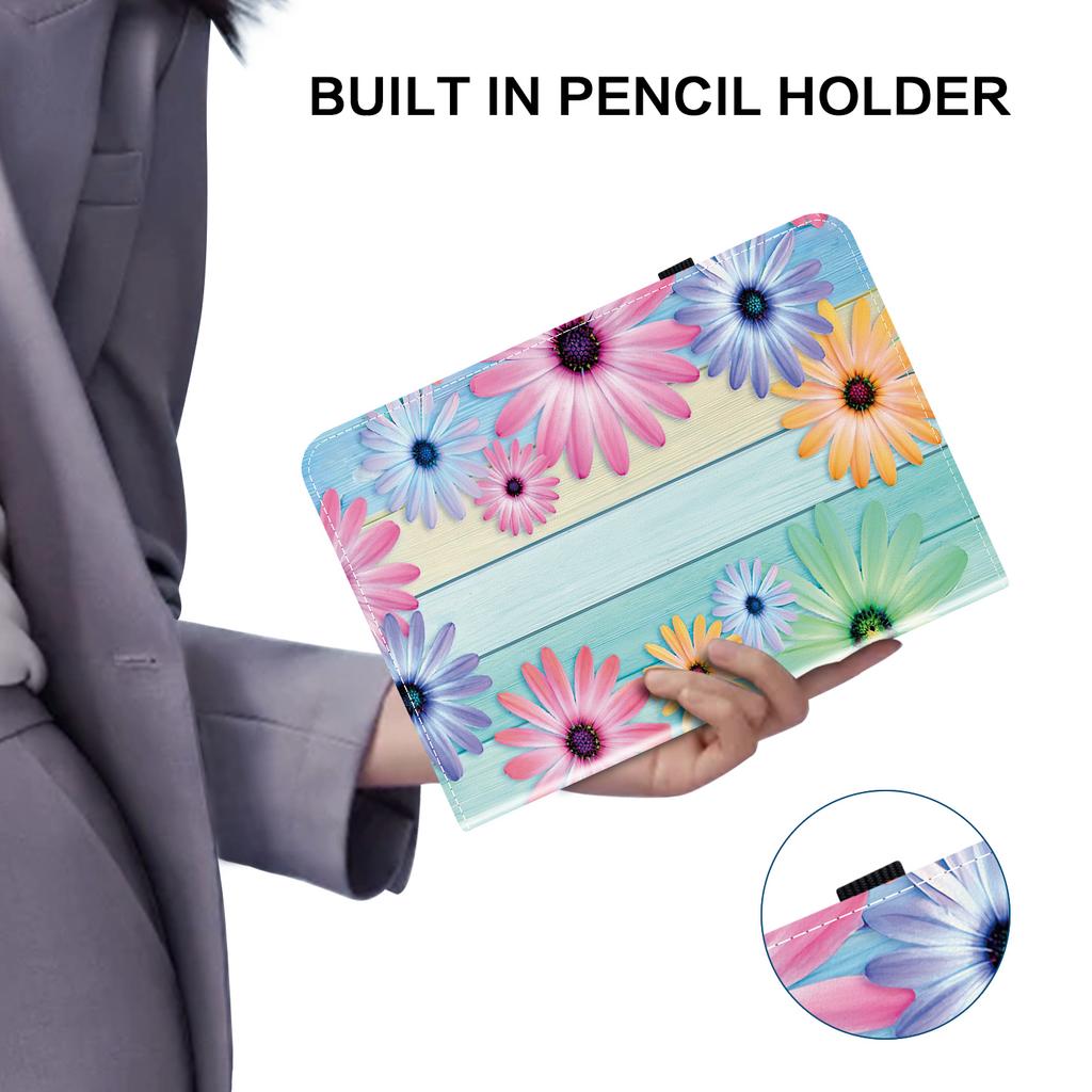 For Lenovo Tab M9 TB-310FU Leather Case Pattern Printed Stand Tablet Cover with Card Slots