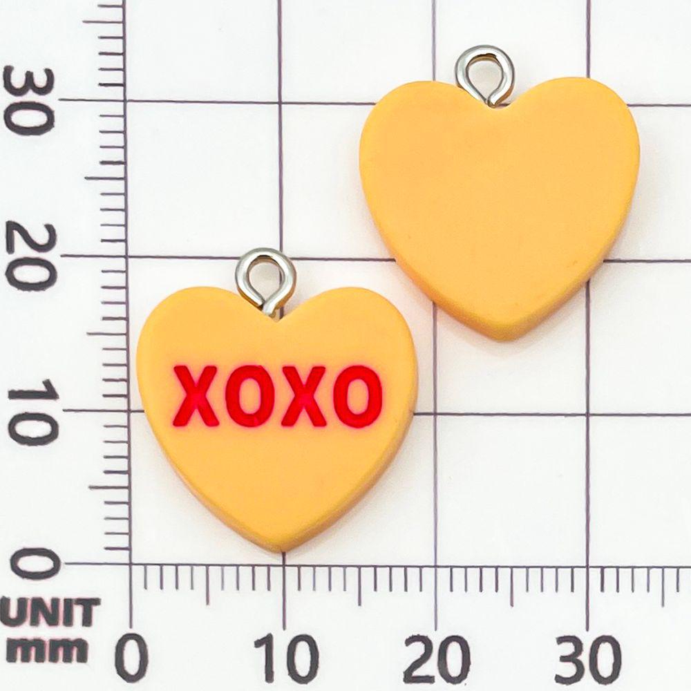 12 Color Resin Heart XOXO Letter Charms for DIY Jewelry