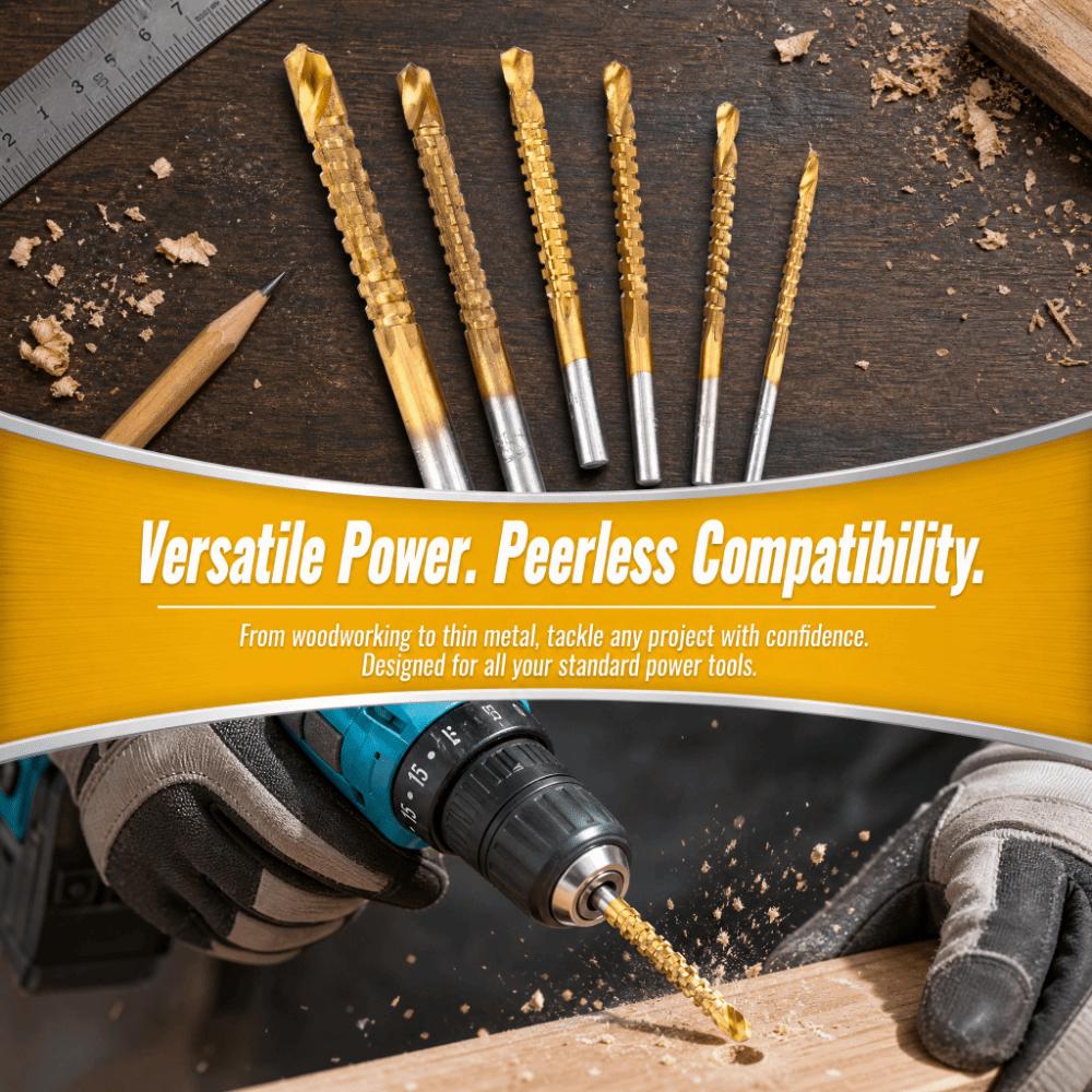 6pcs 3-8mm Drill Bit Set Serrated Drilling Hole Enlarging Tools Precision Twist Drill Bits  For Wood