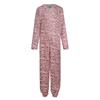 Women's Fashion Printed Plush Hooded Long Sleeve Warm Home Jumpsuit With Ears