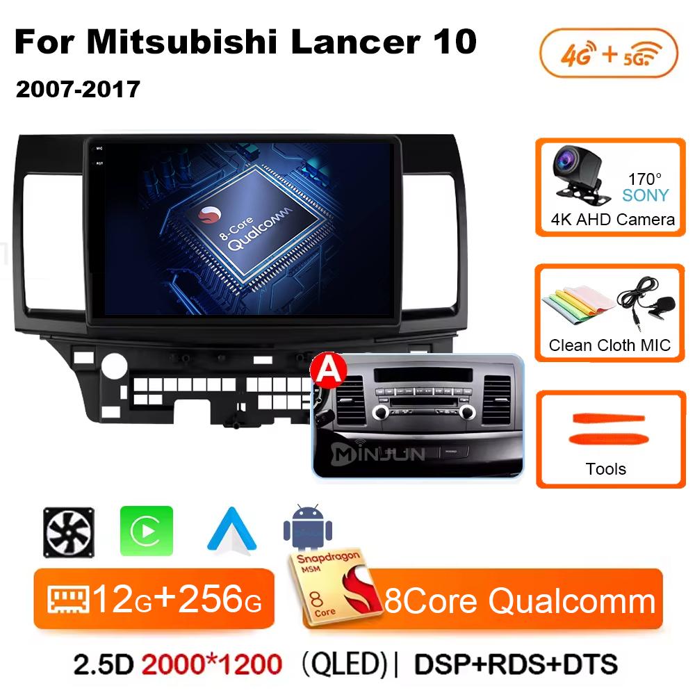 Android 14 Carplay Auto Car Radio Multimedia Player For Mitsubishi Lancer 2007-2013 Qualcomm Screen Autoradio Stereo Head Unit