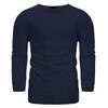 Men's Summer Long Sleeved V Neck Cotton and Linen Loose Plus Size Shirt