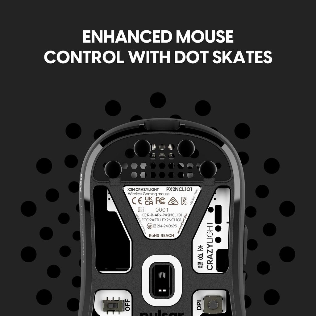 Pulsar Gaming Gears CrazyLight Series Wireless Gaming Mouse 43 1ms response 32000 Optical swivel Flagship Sensor Jet - Ultra-lightweight grams, time,