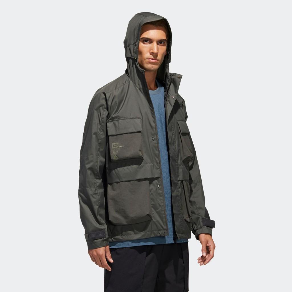 Adidas Multi-Pocket Sports Hooded Jacket Men Outerwear Dark-Earth-Brown GF4013