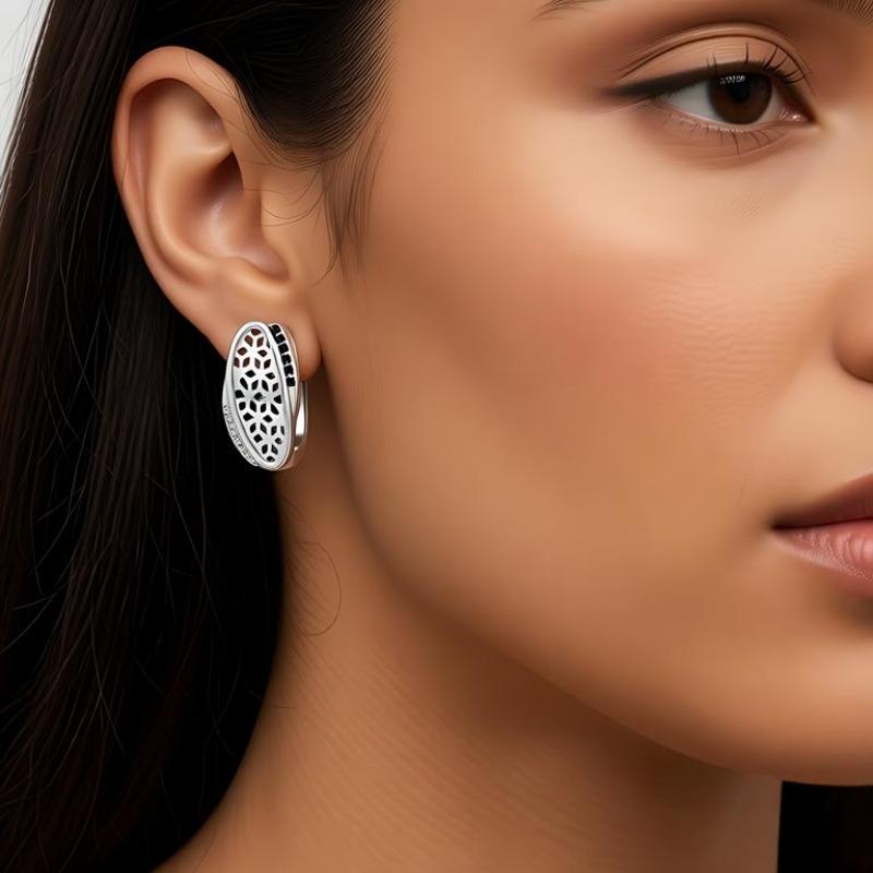 Black Awn Black Jewelry Drop Earrings for Women Hoop Ear Gift Earring