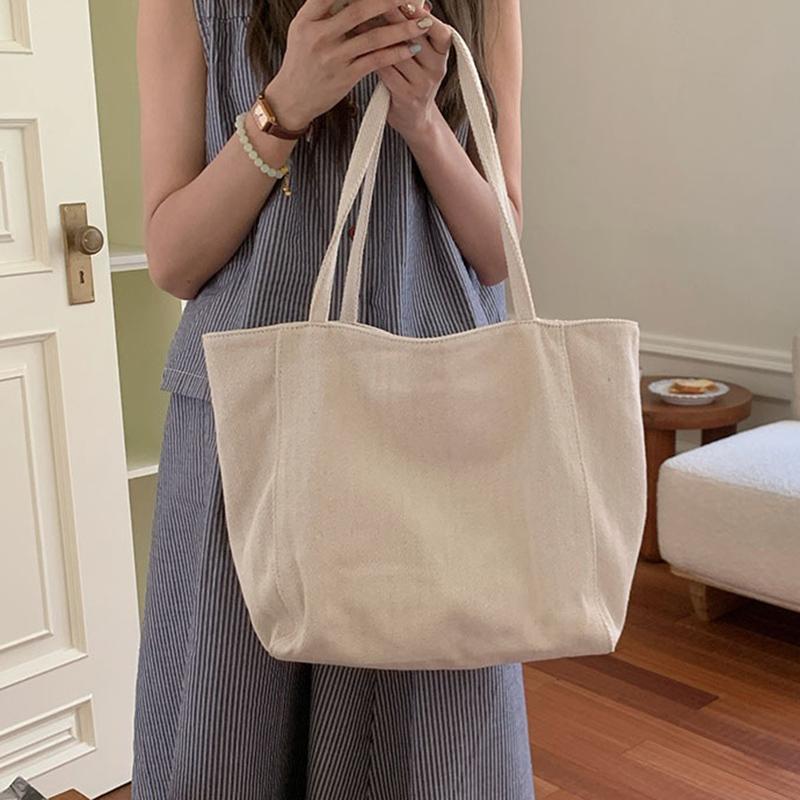 2026 Women New Large Capacity Tote Bag Korean Style Twill Canvas Bag Fashi Female Lightweight Commute Casual Shoulder Bags