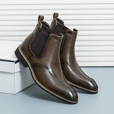 Winter-Bestseller: Warme und samtweiche Chelsea Boots für Herren – ideal für Vorstellungsgespräche und Business. Vielseitige Leder-Freizeitschuhe in Braun.