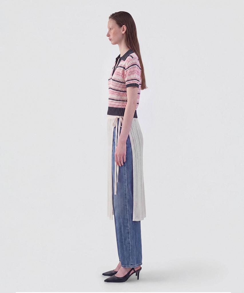 CUTZ Linen Crochet Layered Wrap Skirt