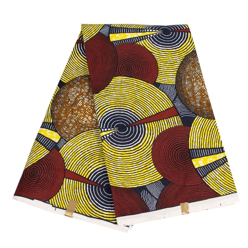 African Waxed Printing Fabric 3Yard Double Side Geometric Print Polyester Fabric For Sewing Craft and Home Decoration