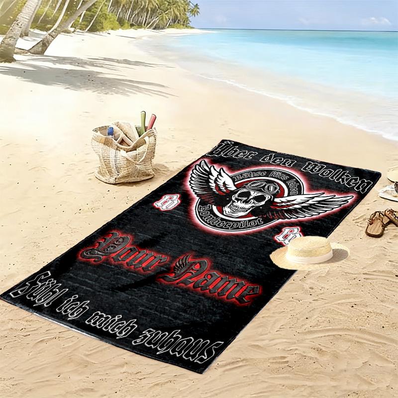 Name Custom Böhse Onkelz Poster Print Beach Towel, Large Soft Quick Dry Towel for Beach Camping Swimming