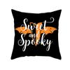 New Nordic Halloween Throw Pillow Cover Black Letter Print Sofa Cushion Cover Cushion Cover Home