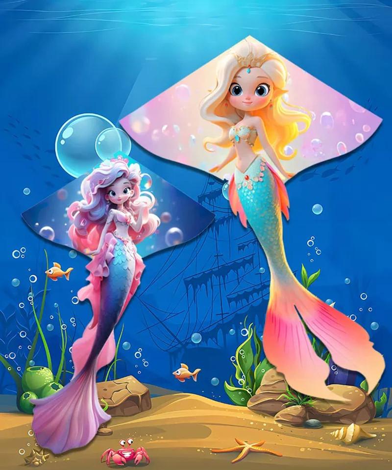 Pearl Mermaid Princess Cartoon Kite for Kids