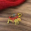 Gold Lucky Pins Horse Year Sand-plated Ornaments Fashion Zodiac Brooch Pendant  Pregnant Women